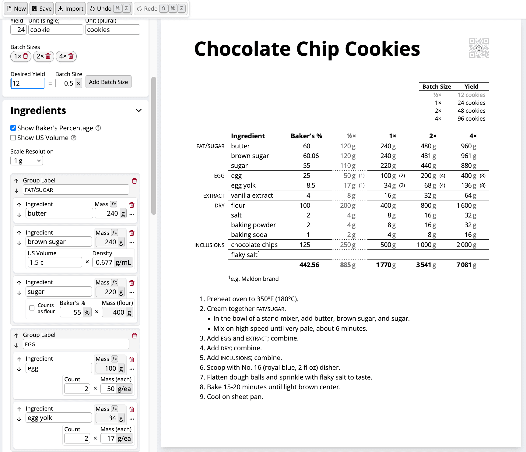 Recipe Editor